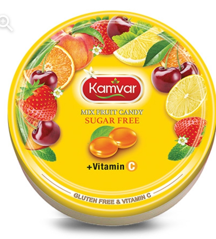 آبنبات رویال شش میوه (آجیلی) بدون قند و رژیمی کامور