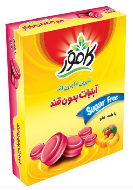 آبنبات هلو بدون قند و رژیمی کامور